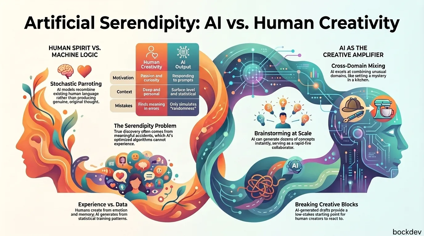Artificial Serendipity: Can AI Ever Truly Be Creative?