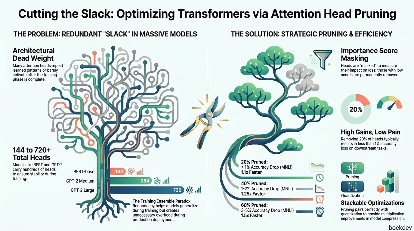 Attention Head Pruning: The Hidden Slack in Transformer Model Architecture