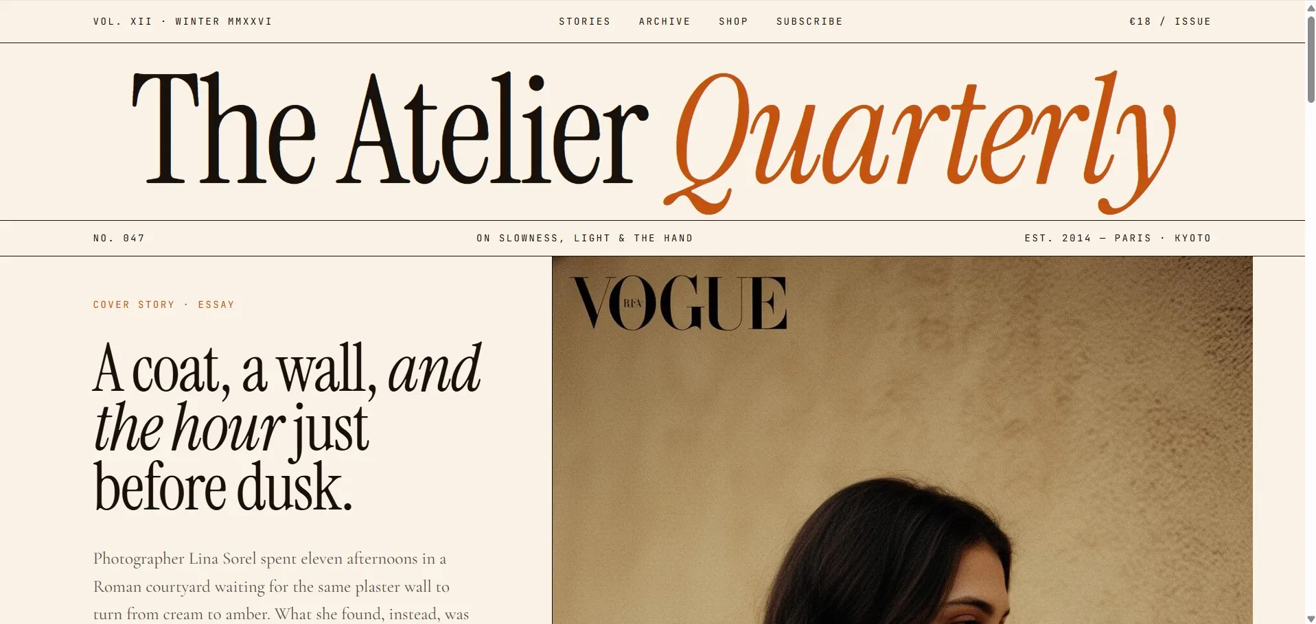 Landing Page - Editorial Style. (Output 16 June 2026)