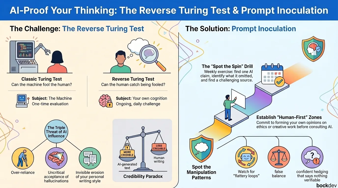 The Reverse Turing Test and Prompt Inoculation: How to AI-Proof Your Thinking
